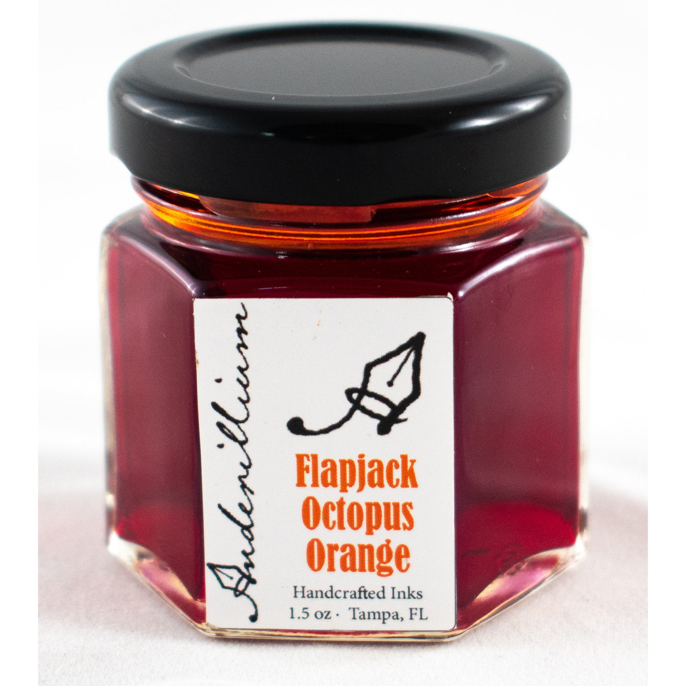 Anderillium Flapjack Octopus Orange 1.5 Oz Bottled Ink | Atlas Stationers.