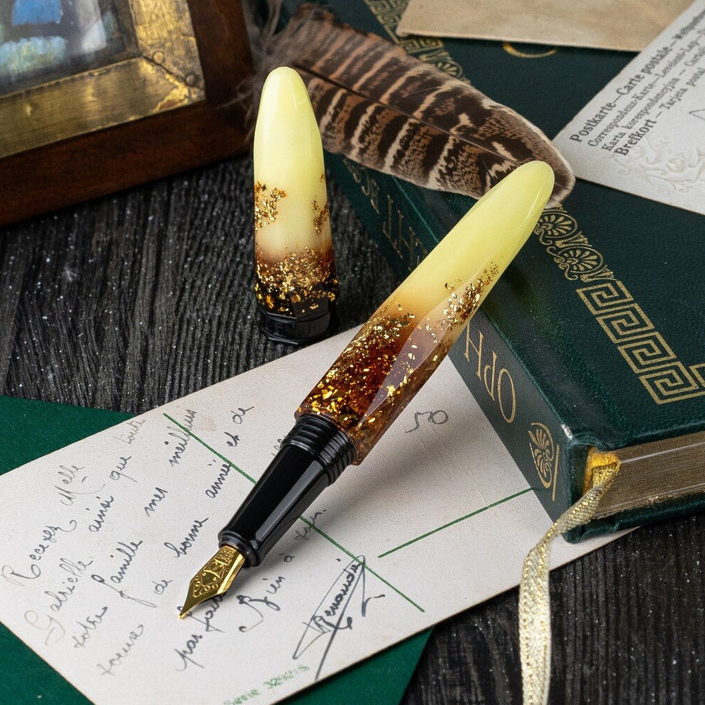 Benu Briolette Fountain Pen - Luminous Amber