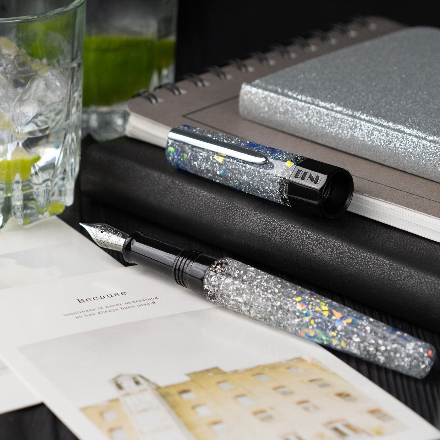 Benu Euphoria Fountain Pen - Vodka on the Rocks | Atlas Stationers