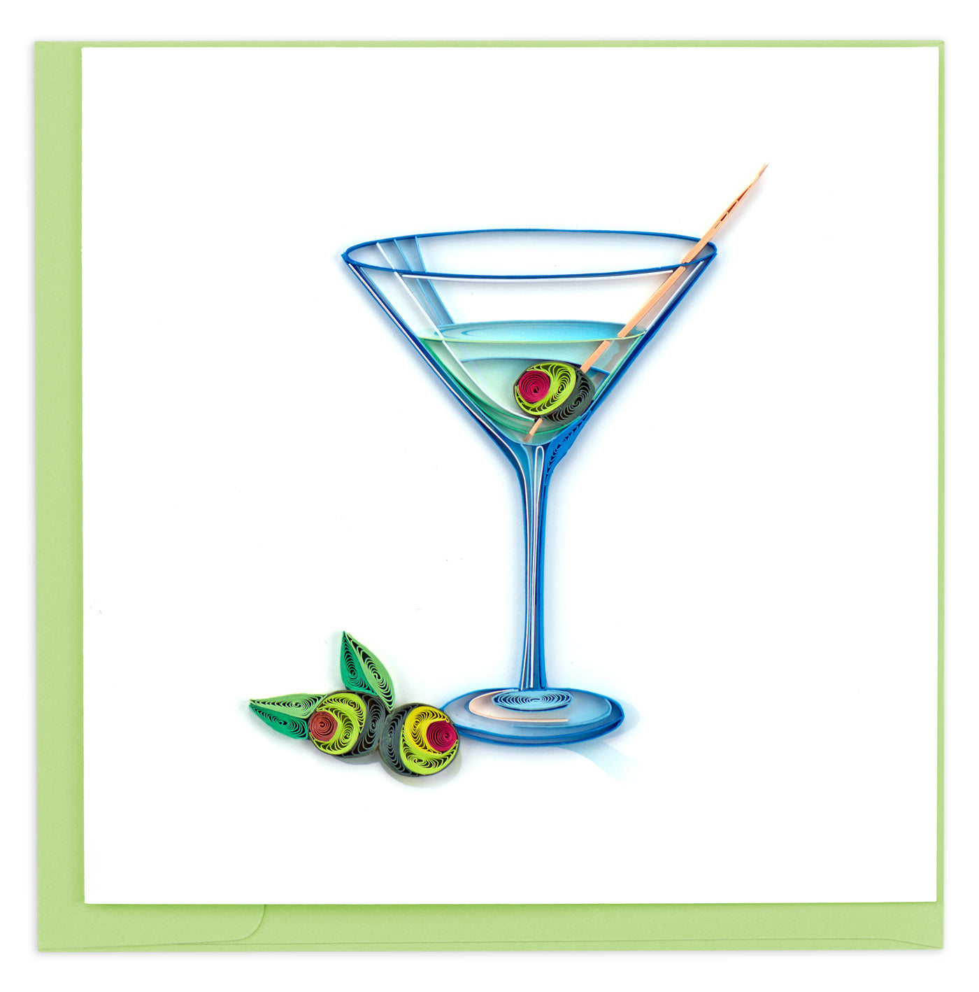 Quilled Gin Martini Card | Atlas Stationers.