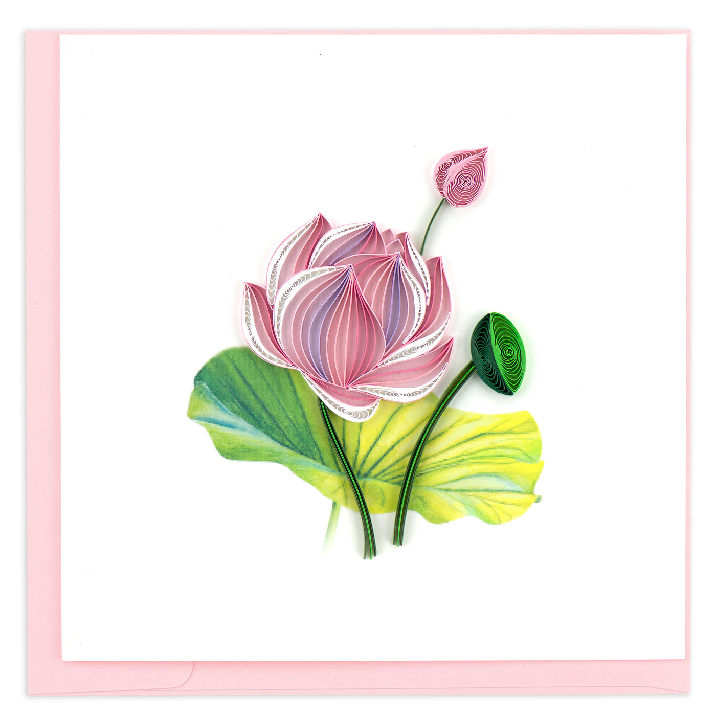 Quilled Pink Lotus Card | Atlas Stationers.