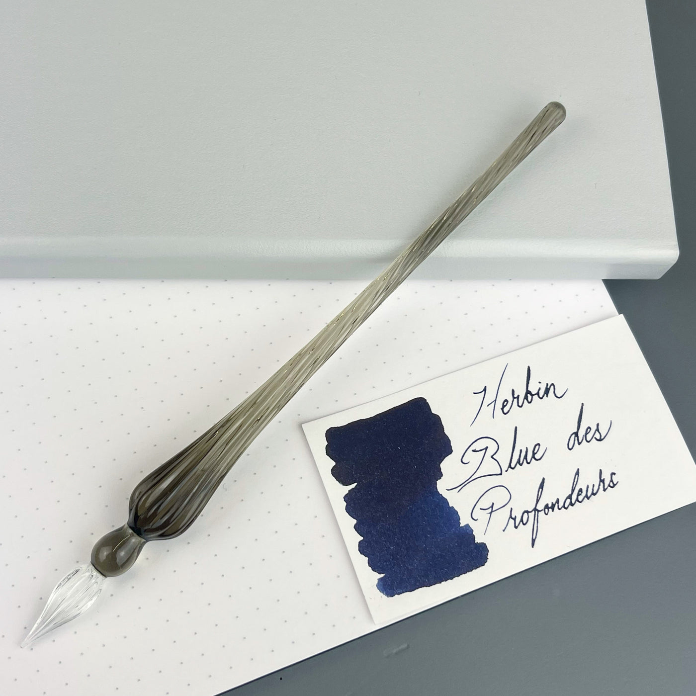 Jacques Herbin Round Glass Dip Pen - Black