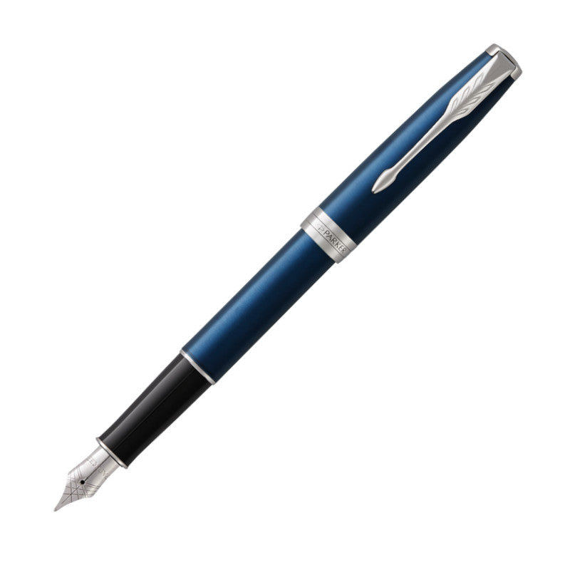 Parker Sonnet Fountain Pen - Laquered Blue with Chrome | Atlas Stationers.