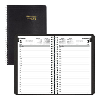 Brownline Daily Planner- 8" x 5" - Black Cover | Atlas Stationers.