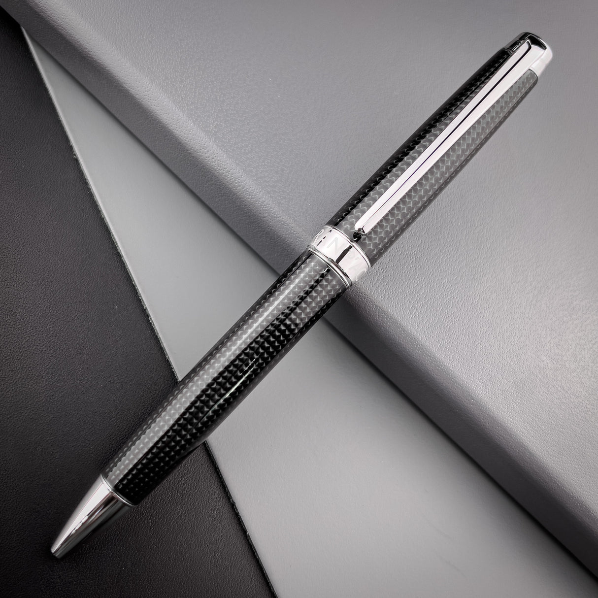 Caran d'Ache LÉMAN Ballpoint Pen - De Nuit w/ Silver Trim | Atlas Stationers.