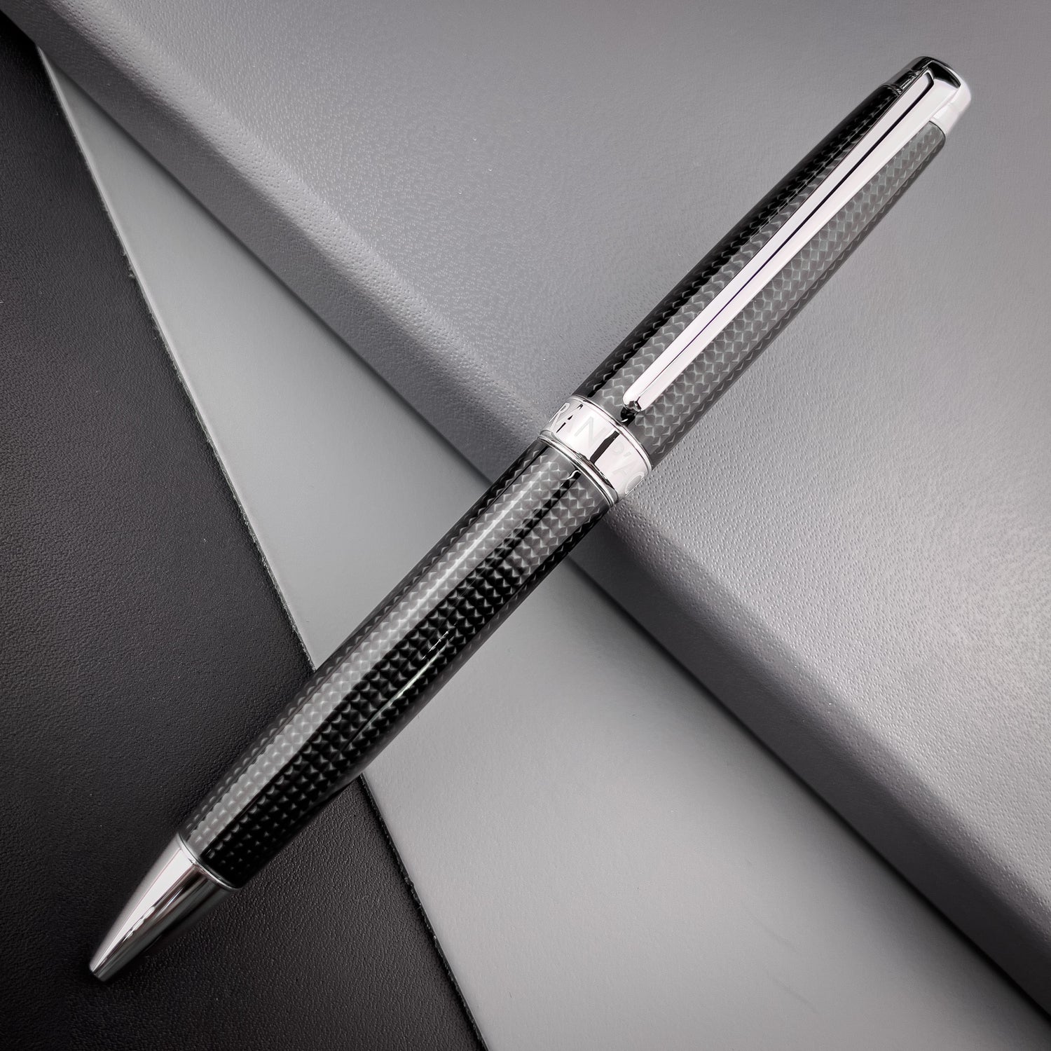 Caran d'Ache LÉMAN Ballpoint Pen - De Nuit w/ Silver Trim | Atlas Stationers.