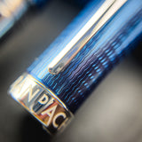 Caran d'Ache LÉMAN Fountain Pen - Grand Bleu w/ Silver Trim - | Atlas Stationers.