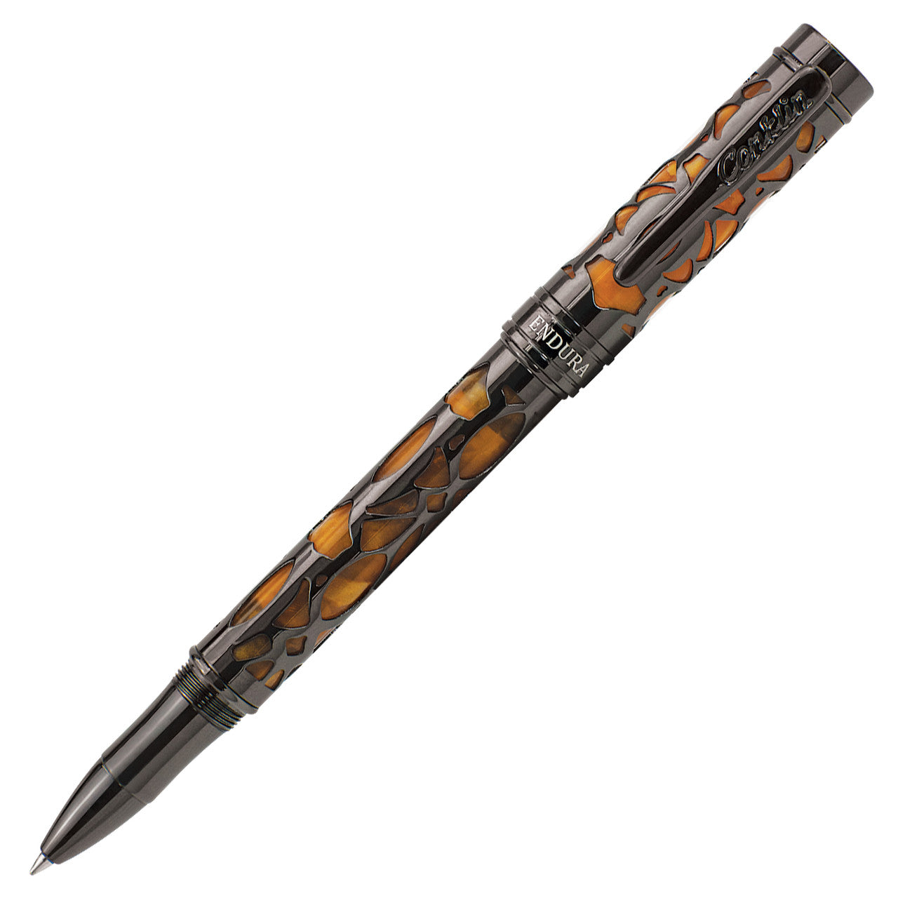 Conklin Endura Deco Crest Rollerball Pen - Orange w/ Gunmetal | Atlas Stationers.