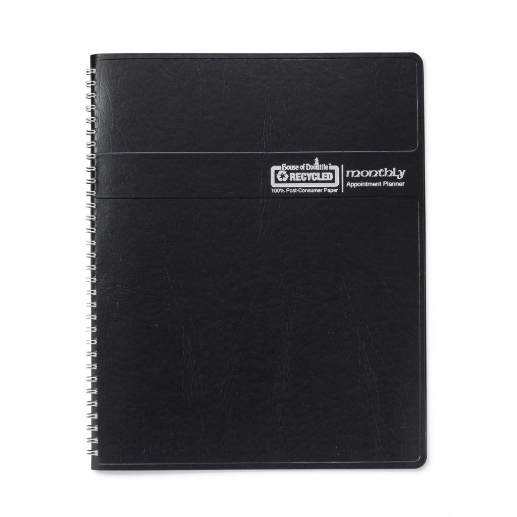 House of Doolittle Monthly Planner - 8 1/2" x 11" - Black Cover | Atlas Stationers.