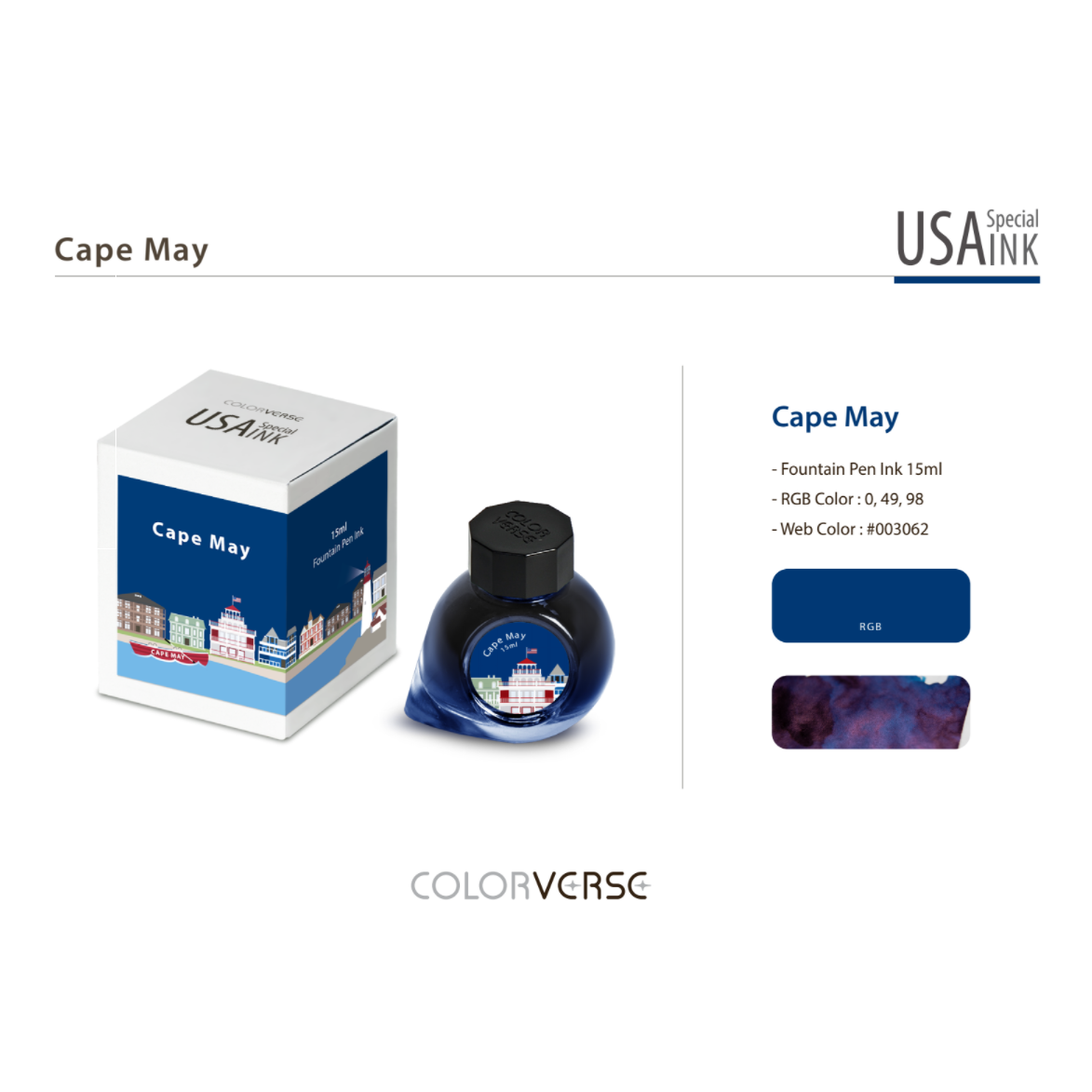 Colorverse USA 15ml Bottled Ink - Cape May (New Jersey) | Atlas Stationers.