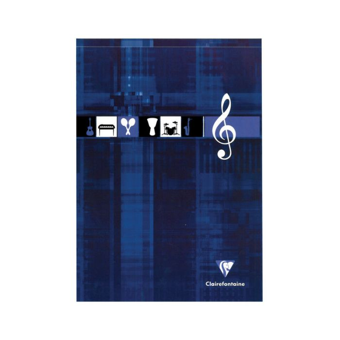 Clairefontaine Music Notepad - 12 Staves per Page - 8 1/4 x 11 3/4" - Assorted
