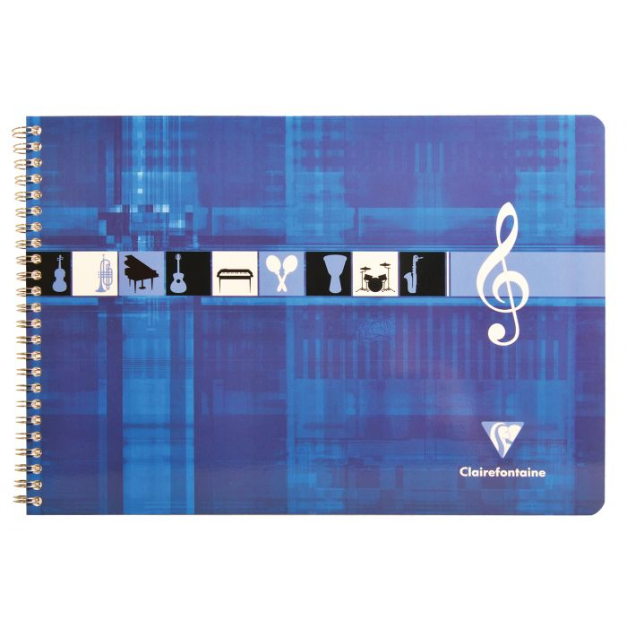 Clairefontaine Music Notebook - 8 Staves per Page - 11 3/4 x 8 1/4" - Assorted