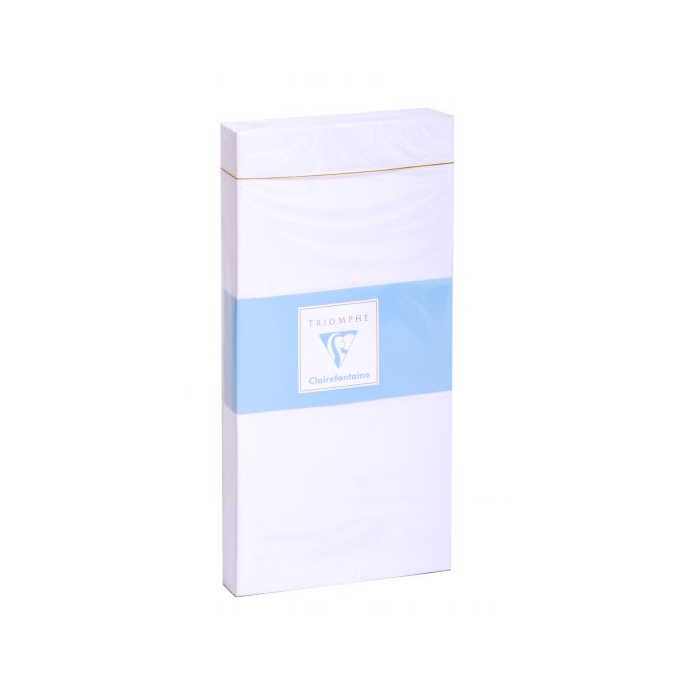 Clairefontaine 25 Envelopes "Triomphe" Stationery - 4 3/8 x 8 5/8 - Extra White Paper