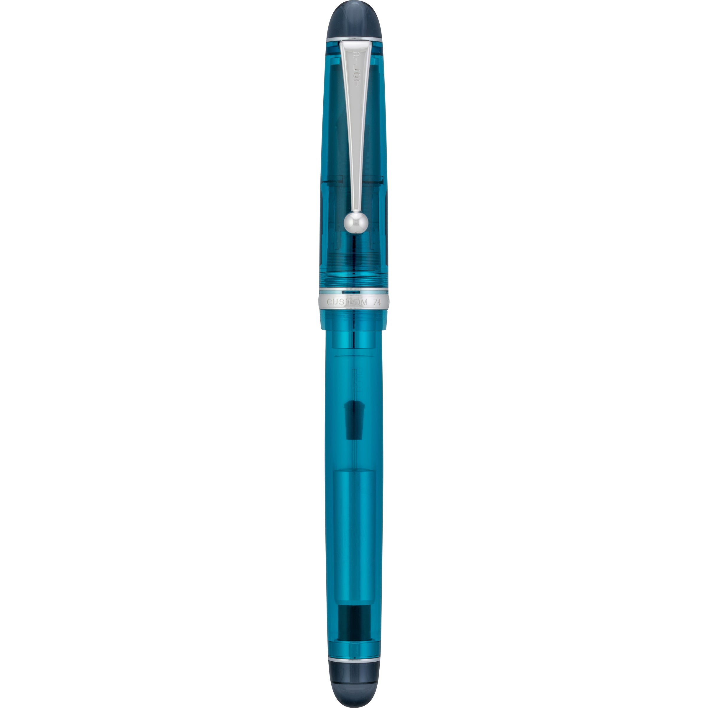 Pilot Custom 74 Tinted Teal Green - 14 Karat Gold Rhodium Plated Fountain Pen (CON-70) - Image 3