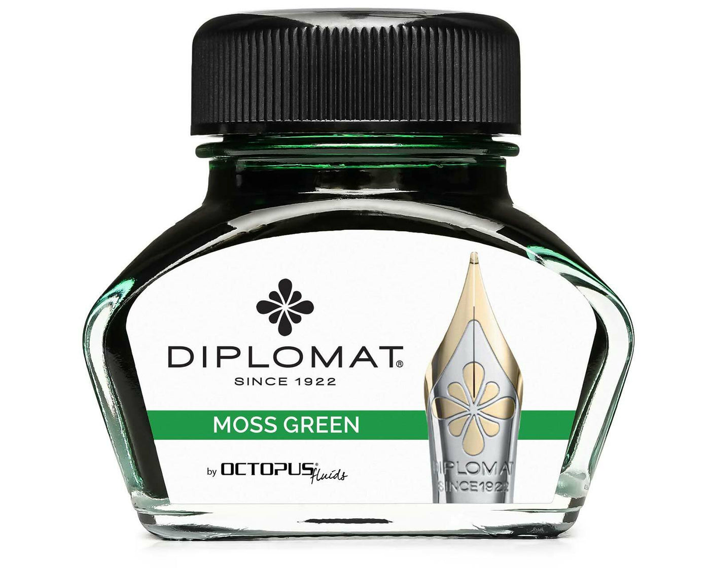 Diplomat 30ml Bottled Ink - Moss Green | Atlas Stationers.