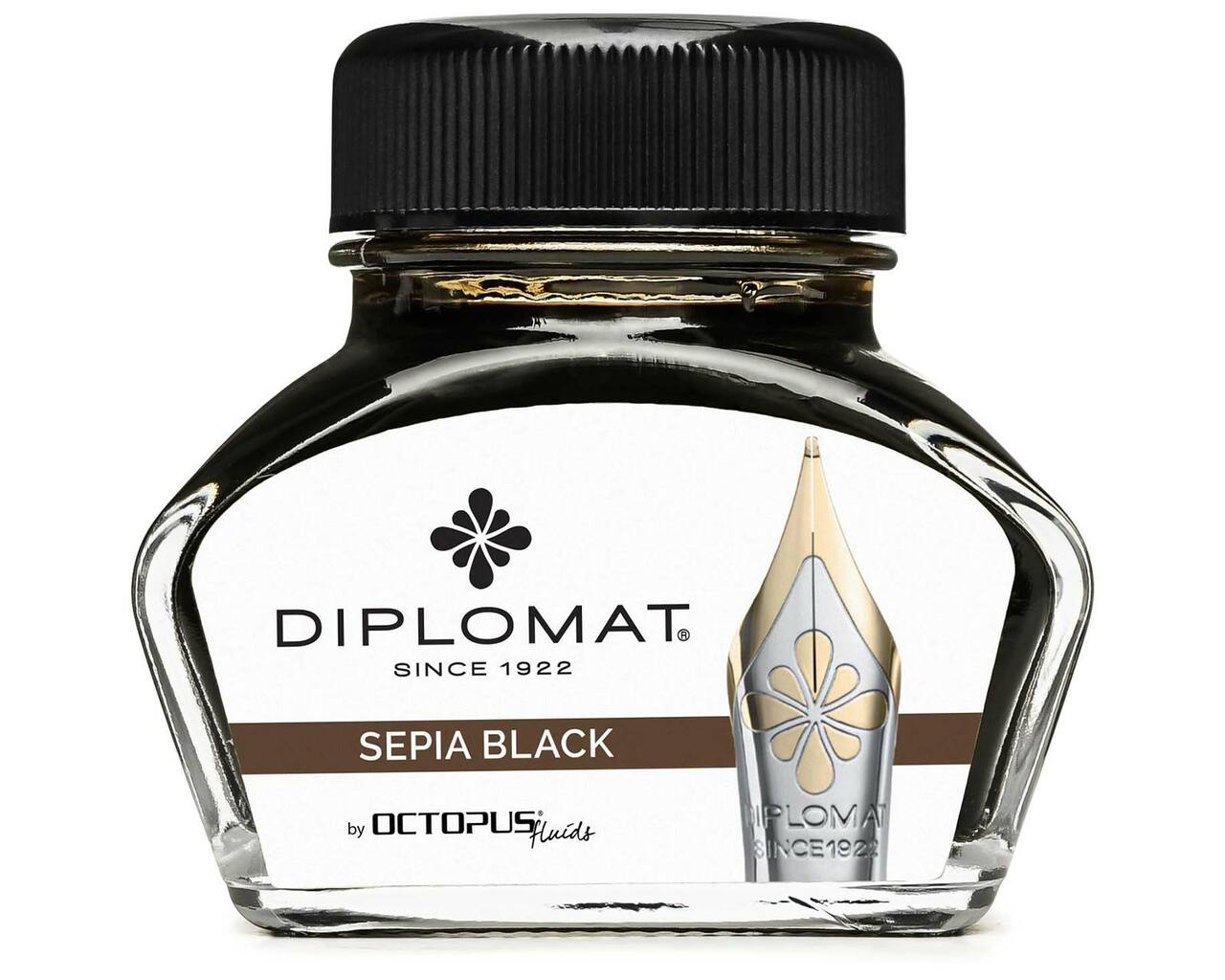 Diplomat 30ml Bottled Ink - Sepia Black | Atlas Stationers.