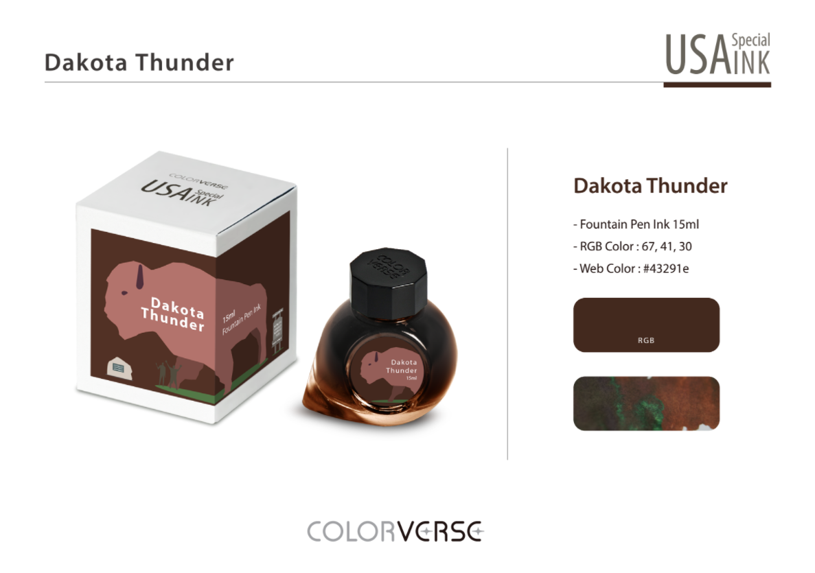 Colorverse USA 15ml Bottled Ink - Dakota Thunder (North Dakota) | Atlas Stationers.