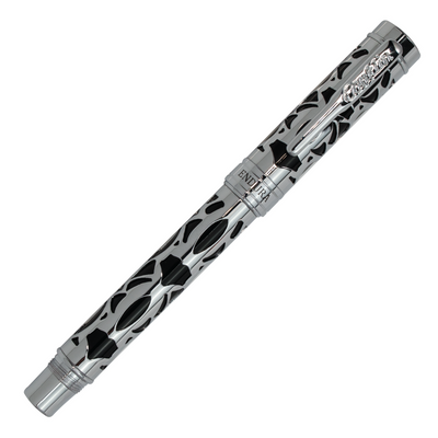 Conklin Endura Deco Crest Fountain Pen - Black w/ Chrome | Atlas Stationers.