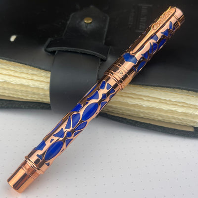 Conklin Endura Deco Crest Rollerball Pen - Blue w/ Rose Gold