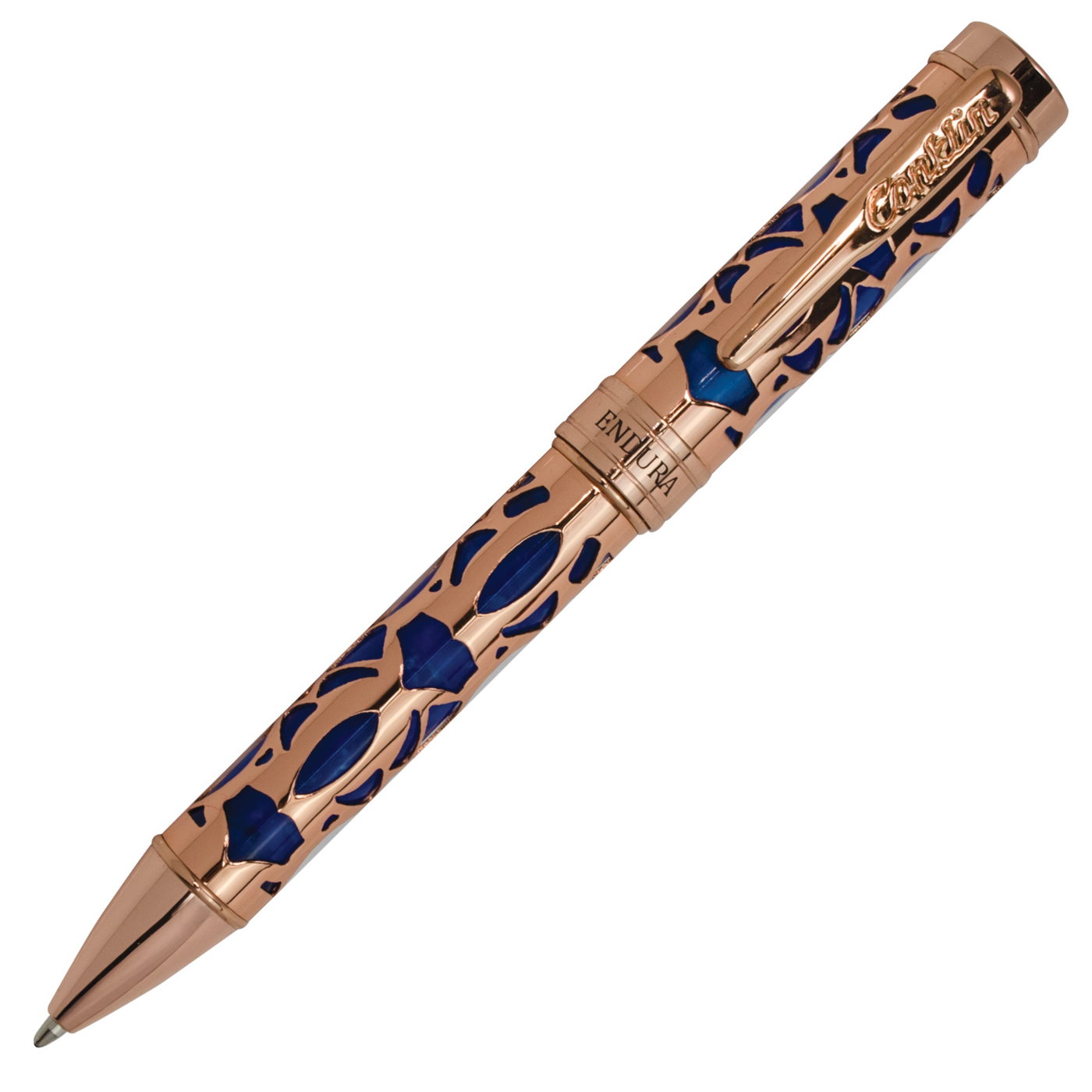 Conklin Endura Deco Crest Ballpoint Pen - Blue w/ Rosegold | Atlas Stationers.