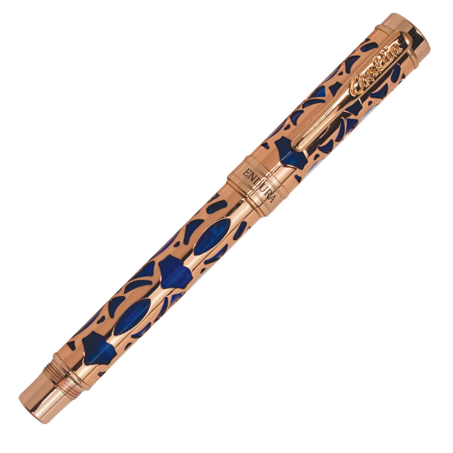 Conklin Endura Deco Crest Fountain Pen - Blue w/ Rosegold | Atlas Stationers.