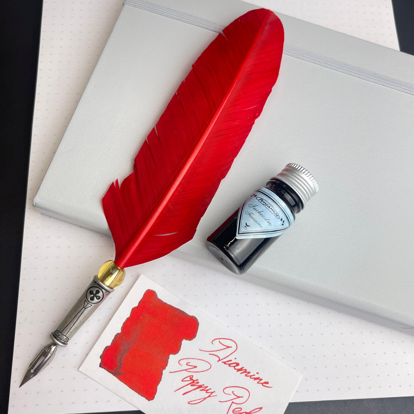 Classic Feather Calligraphy Dip Pen - Red