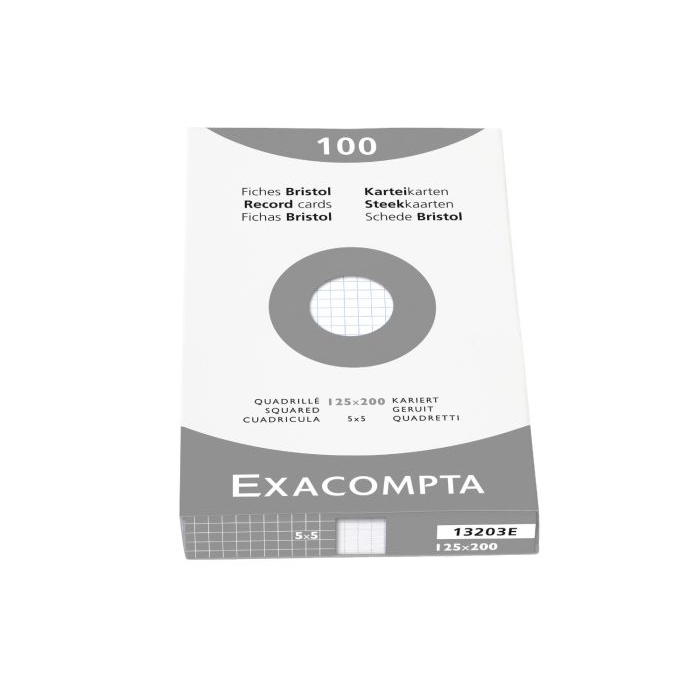 Exacompta Index Cards - 3" x 5" - Graph