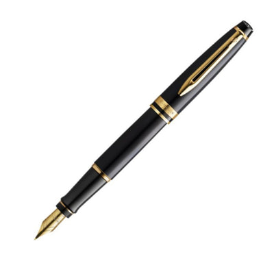 Waterman Expert Fountain Pen - Black w/ Gold Trim | Atlas Stationers.