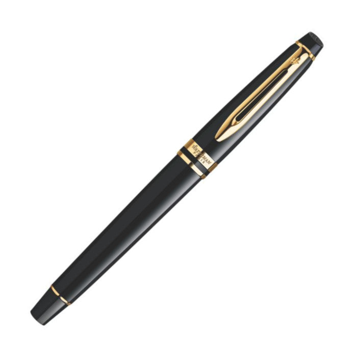 Waterman Expert Fountain Pen - Black w/ Gold Trim | Atlas Stationers.