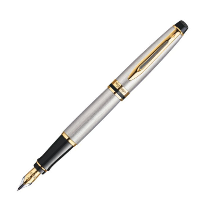 Waterman Expert Fountain Pen - Stainless w/ Gold Trim – Atlas