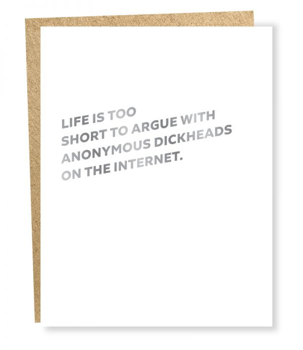 Life Is Too Short Card | Atlas Stationers.
