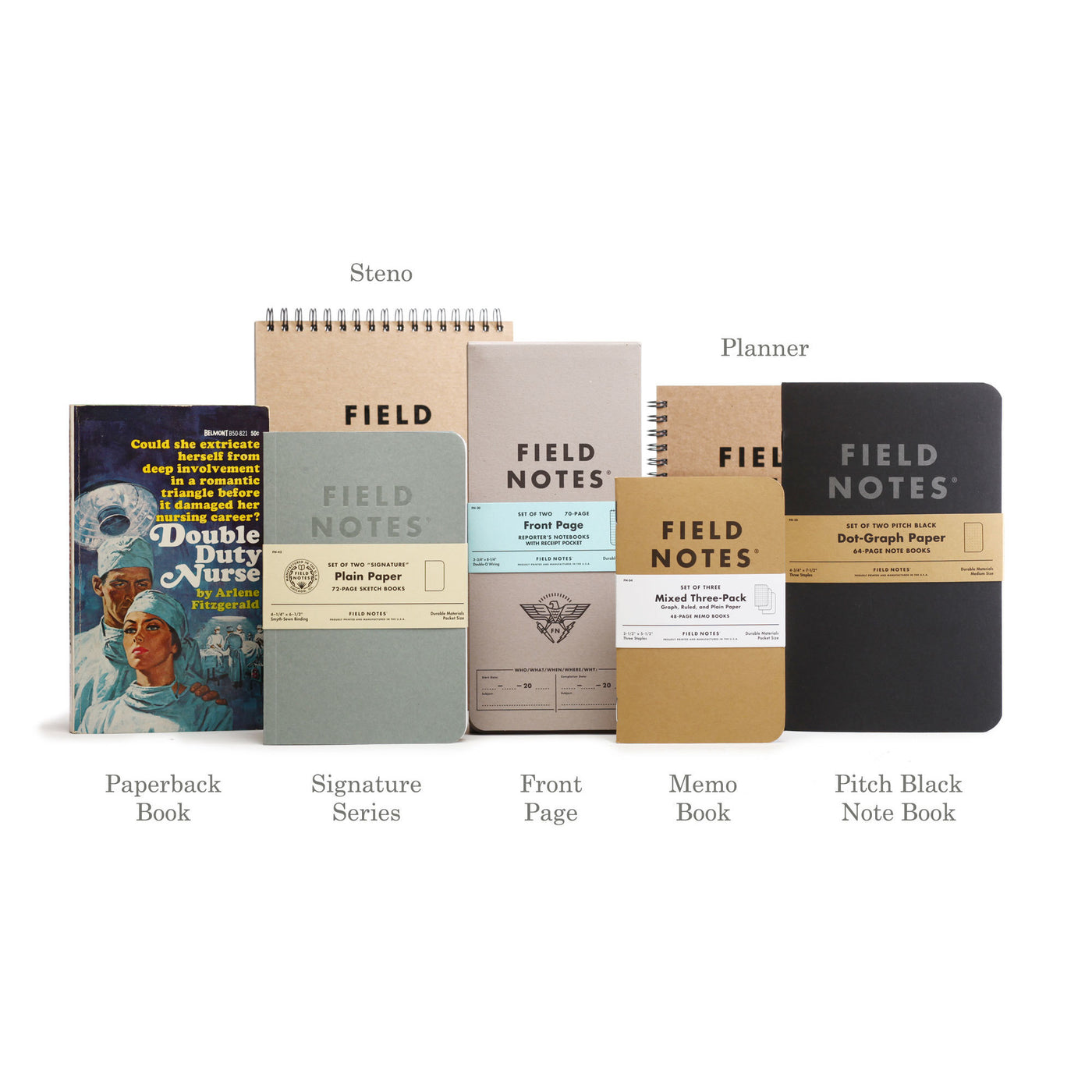 Field Notes Pitch Black Memo Book, Ruled, 3-Pack, 3-1/2" x 5-1/2" | Atlas Stationers.