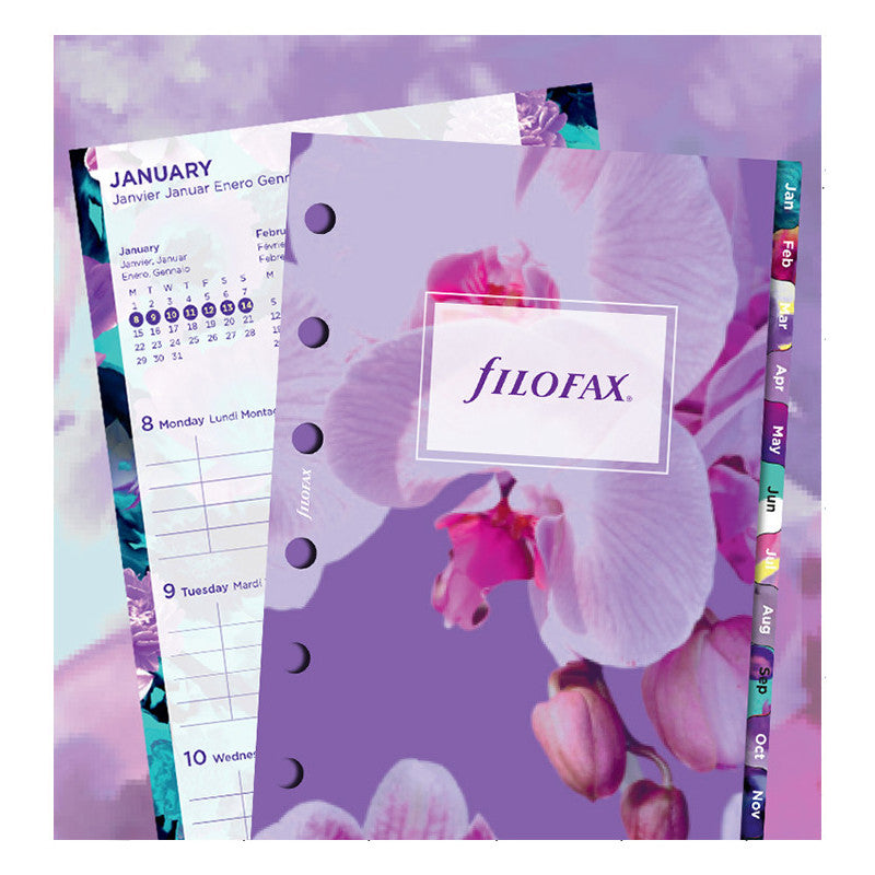 Filofax Week on Two Page Floral Refill - Pocket | Atlas Stationers.