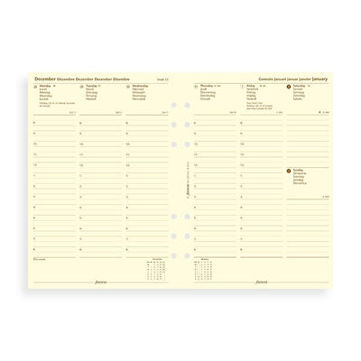 Filofax Week on Two Page w/ Appointments Cotton Cream Refill - A5 | Atlas Stationers.