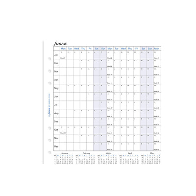 Filofax Horizontal Yearly Planner Refill - A5 | Atlas Stationers.
