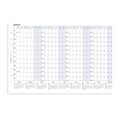 Filofax Horizontal Yearly Planner Refill - A5 | Atlas Stationers.