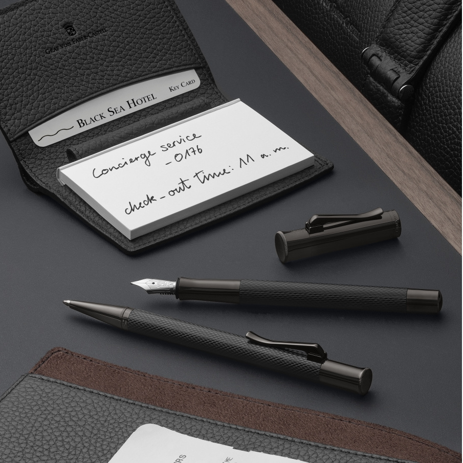 Graf von Faber-Castell Guilloche Ballpoint Pen - Black Edition | Atlas Stationers.