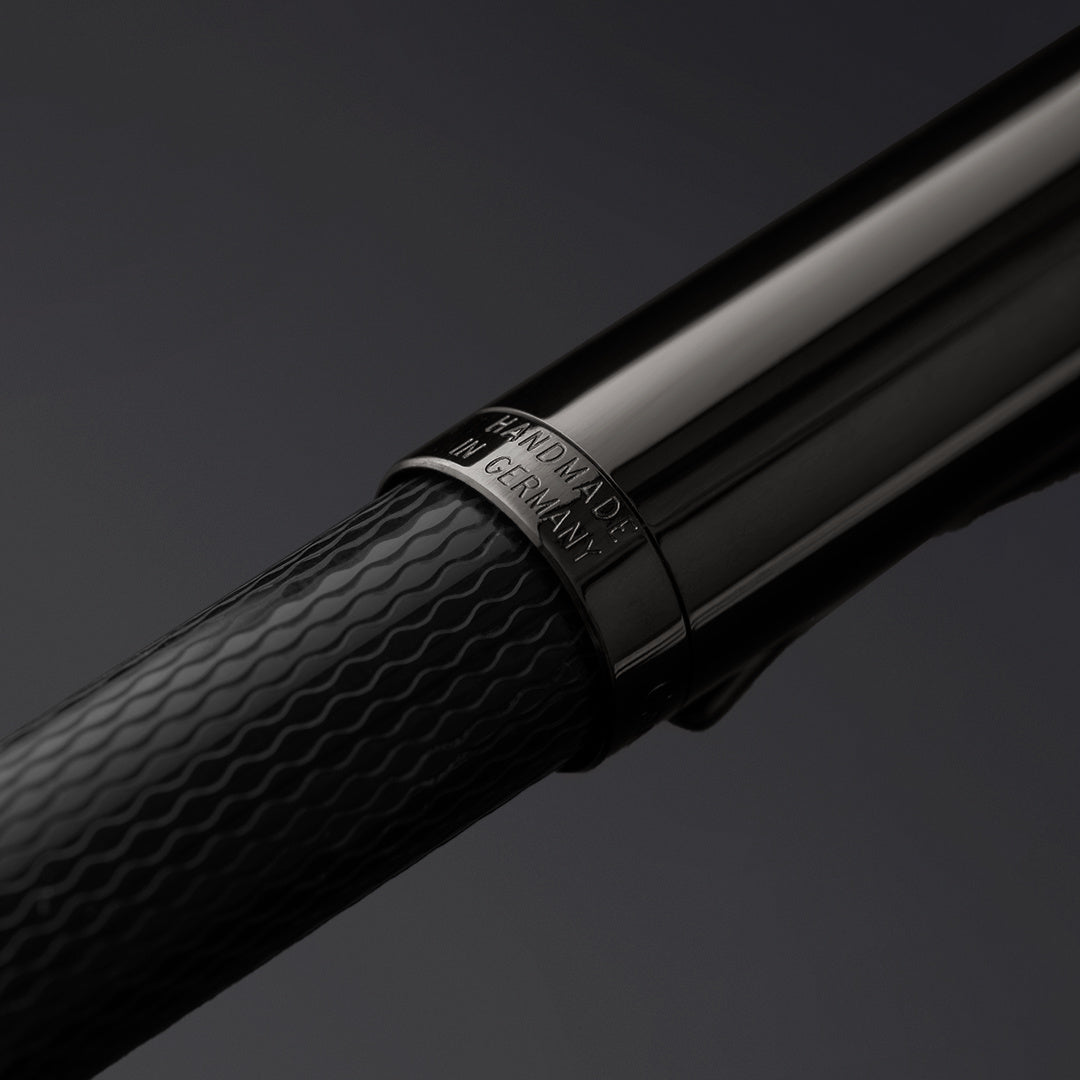 Graf von Faber-Castell Guilloche Fountain Pen - Black Edition | Atlas Stationers.