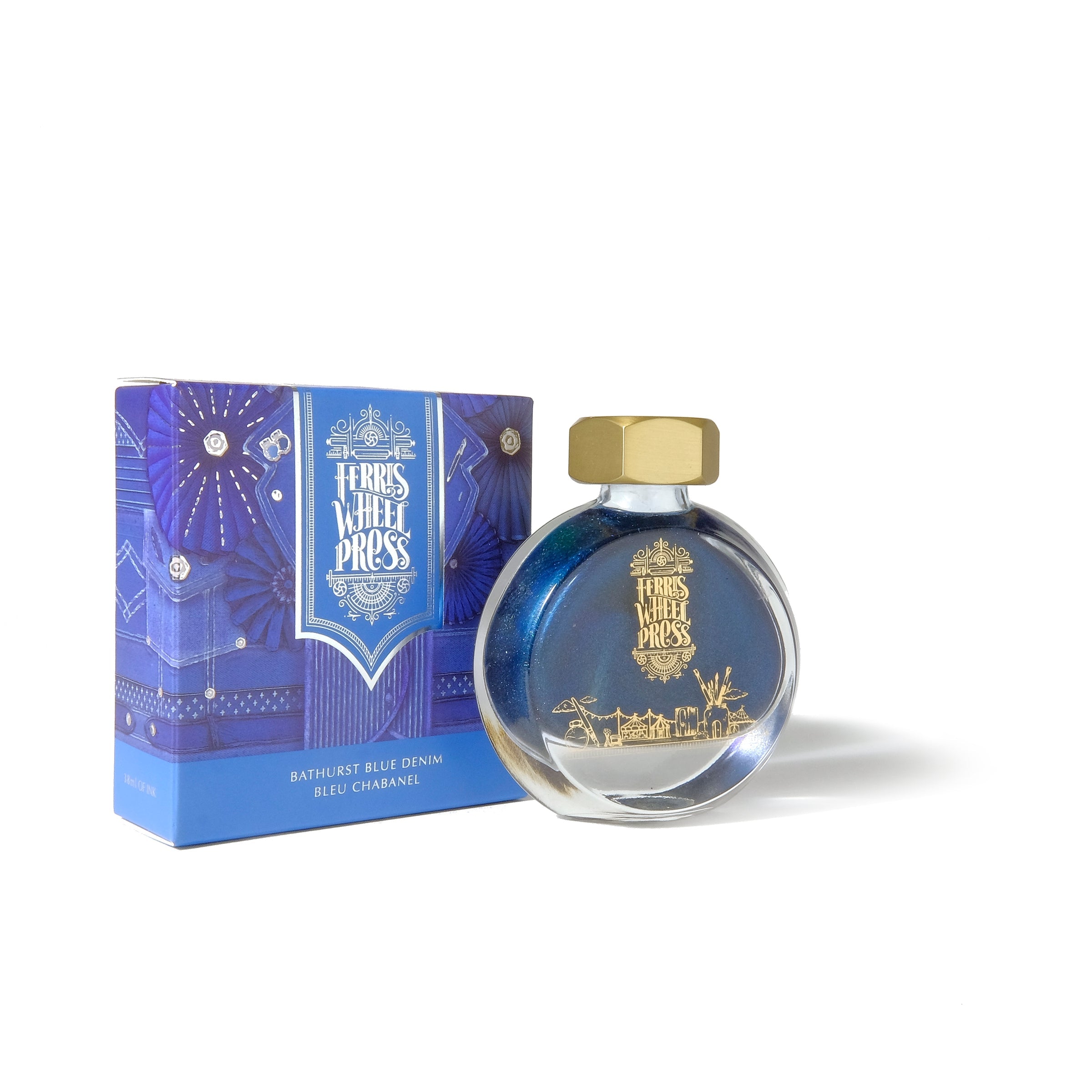 Ferris Wheel Press Bathurst Blue Denim - 38ml bottled Ink – Atlas