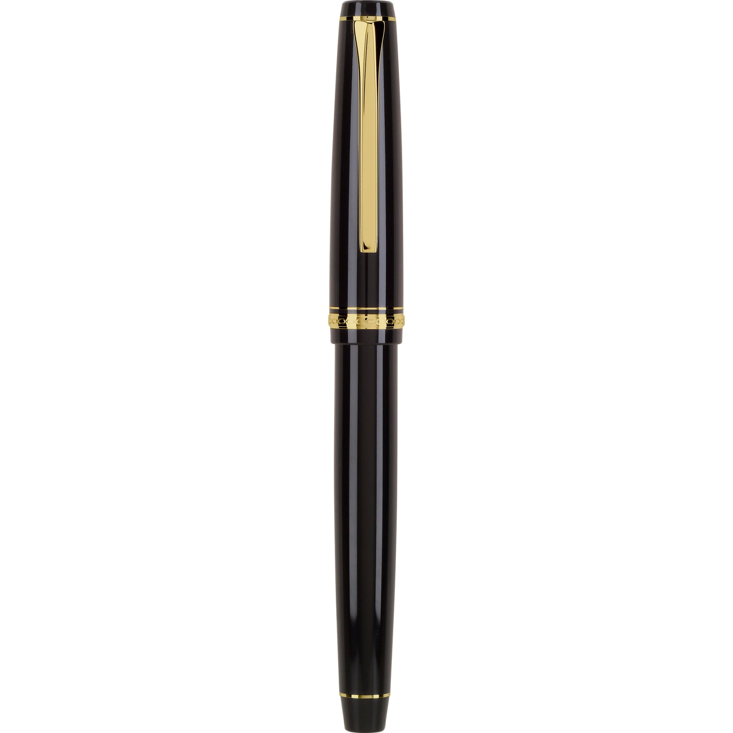 Pilot Falcon Fountain Pen - Black with Gold Trim | Atlas Stationers.
