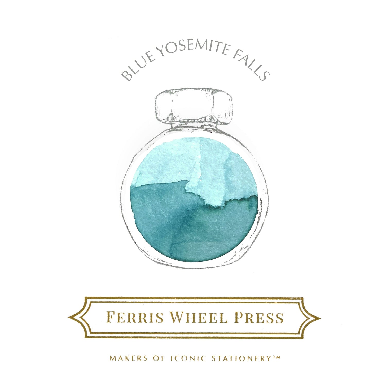 Ferris Wheel Press Blue Yosemite Falls - 38ml bottled Ink