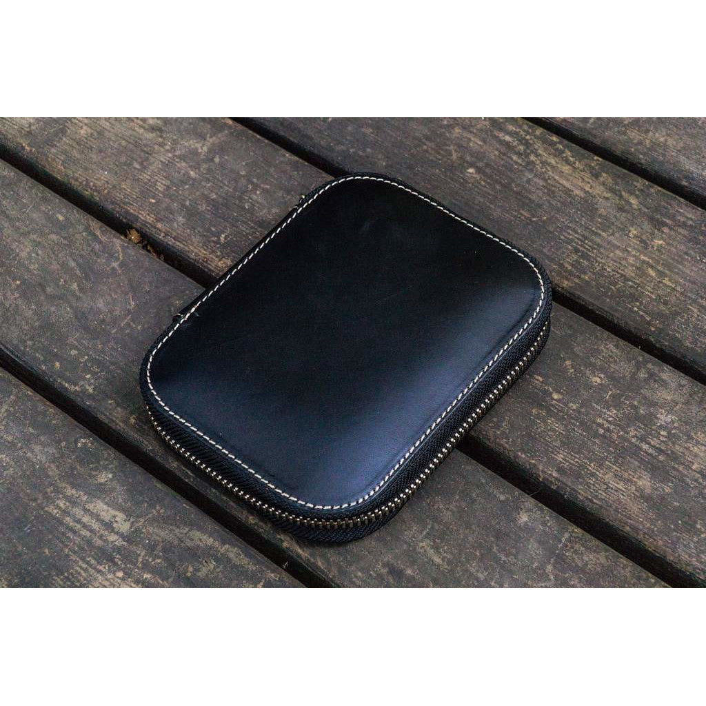 Galen Leather 10 Pen Zipper Case - Black | Atlas Stationers.