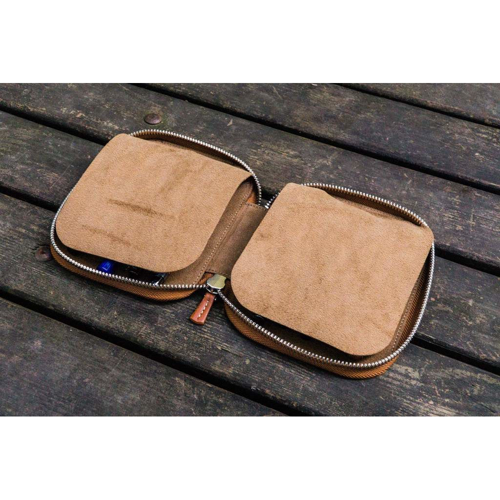 Galen Leather 10 Pen Zipper Case - Brown | Atlas Stationers.