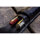 Galen Leather 2 Pen Flap Case - Black | Atlas Stationers.