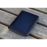 Galen Leather 5 Pen Zipper Case - Black | Atlas Stationers.