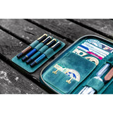 Galen Leather Zipped A5 Notebook Folio - Crazy Horse Forest Green | Atlas Stationers.