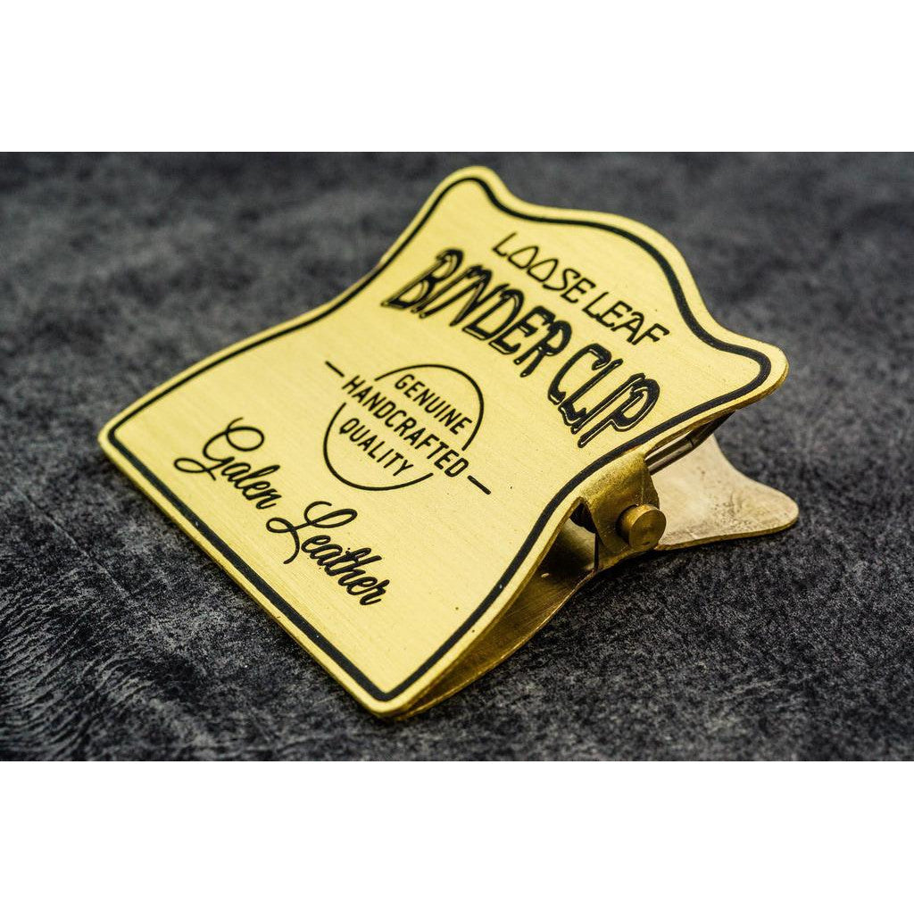 Galen Leather Brass Binder Clip | Atlas Stationers.
