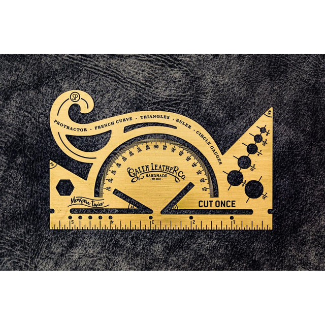 Galen Leather Vintage Inspired Brass Combine Tool - Protractor | Atlas Stationers.