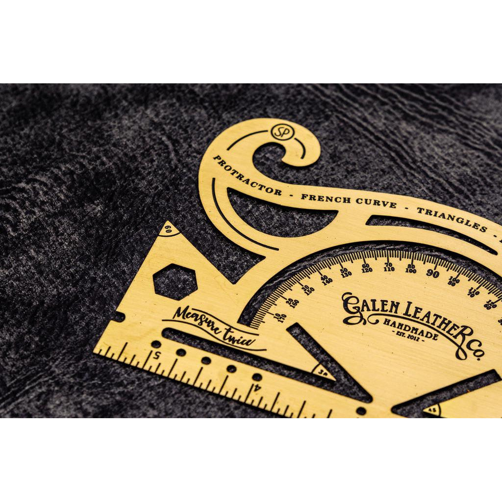 Galen Leather Vintage Inspired Brass Combine Tool - Protractor | Atlas Stationers.