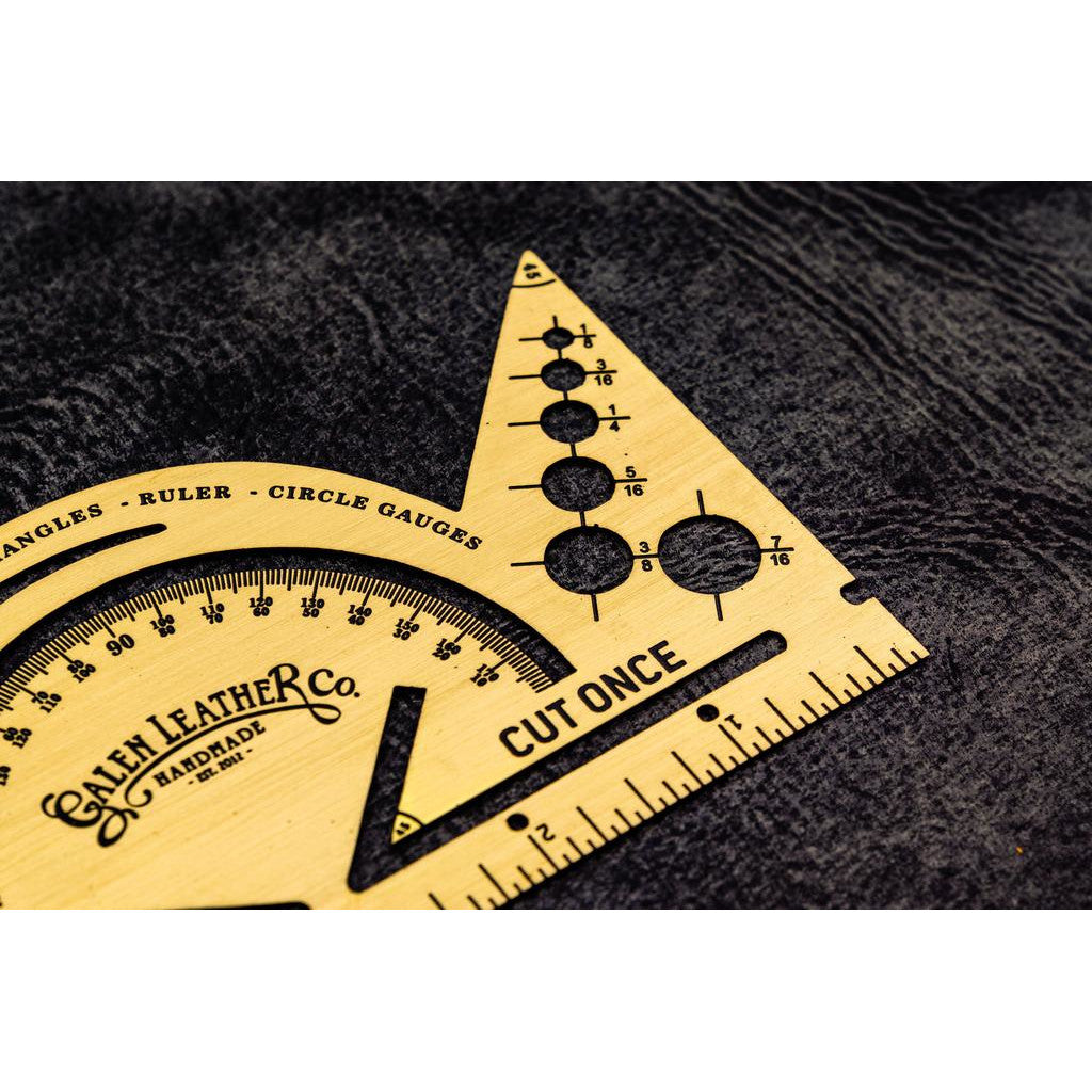 Galen Leather Vintage Inspired Brass Combine Tool - Protractor | Atlas Stationers.